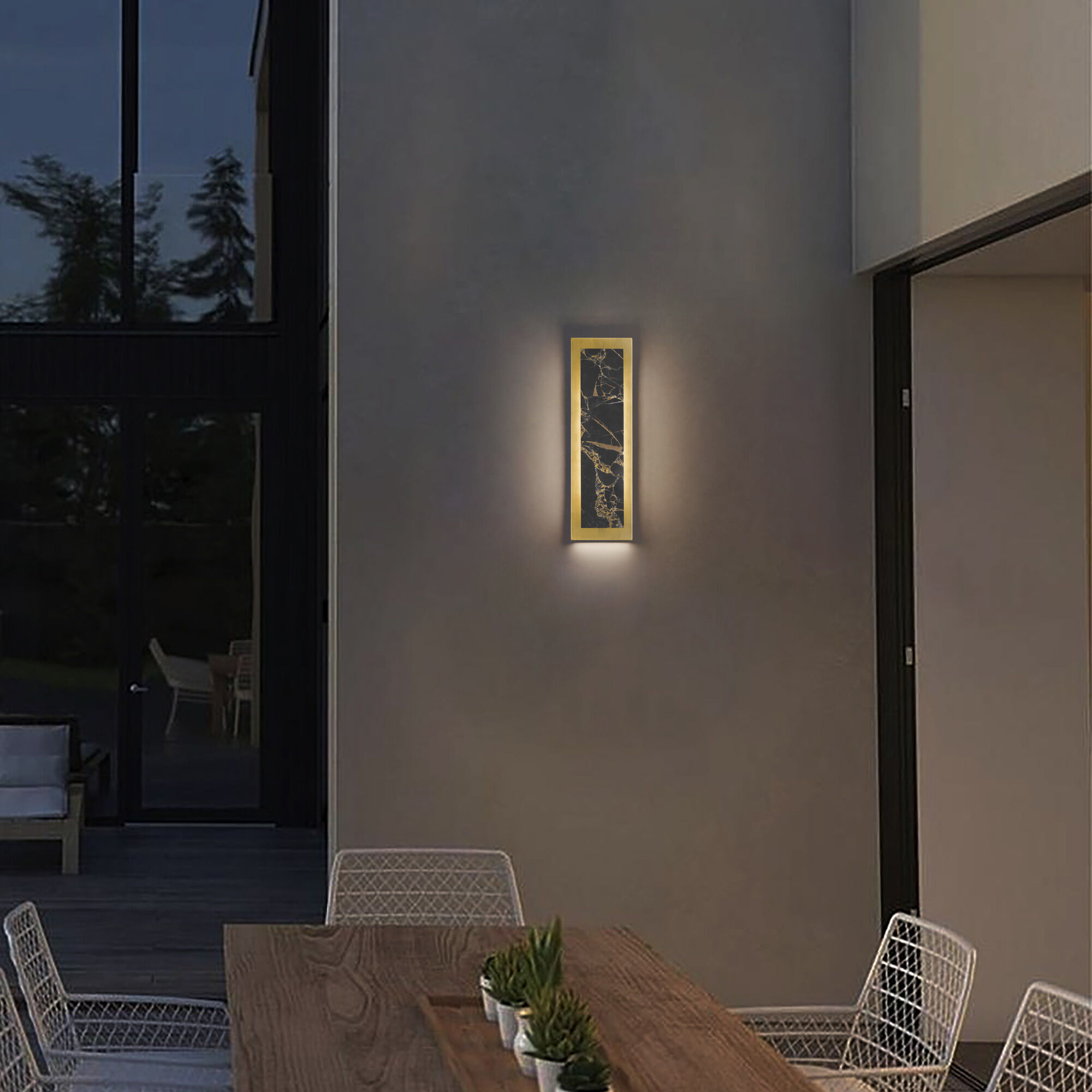 Zoey LED 18 inch Painted Antique Brass Outdoor Wall Sconce