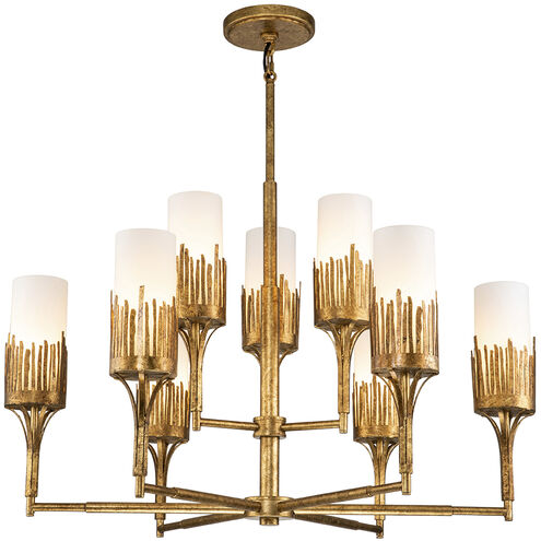 Sawgrass 9 Light 31.75 inch Gold Leaf Chandelier Ceiling Light