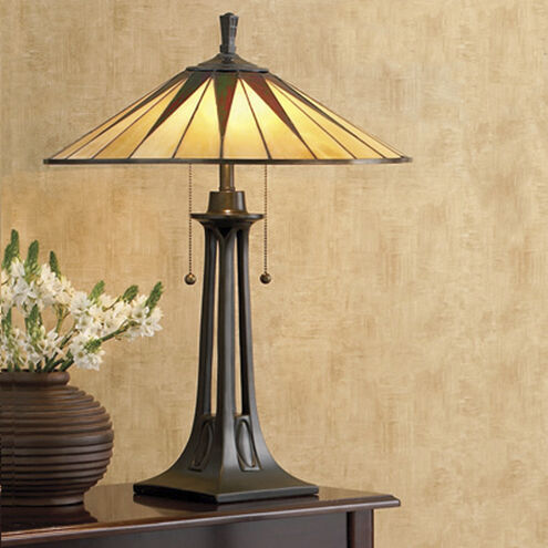 Gotham 25 inch 75 watt Vintage Bronze Table Lamp Portable Light, Naturals