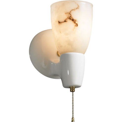 Euro Classics 1 Light 6.25 inch Polished Brass and Agate Marble Wall Sconce Wall Light