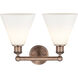 Berkshire 2 Light 17 inch Antique Copper and Matte White Bath Vanity Light Wall Light