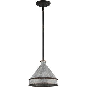 Jasper 1 Light 9.88 inch Antique Black Iron Pendant Ceiling Light
