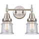 Caden LED 14.25 inch Satin Nickel Bath Vanity Light Wall Light in Seedy Glass