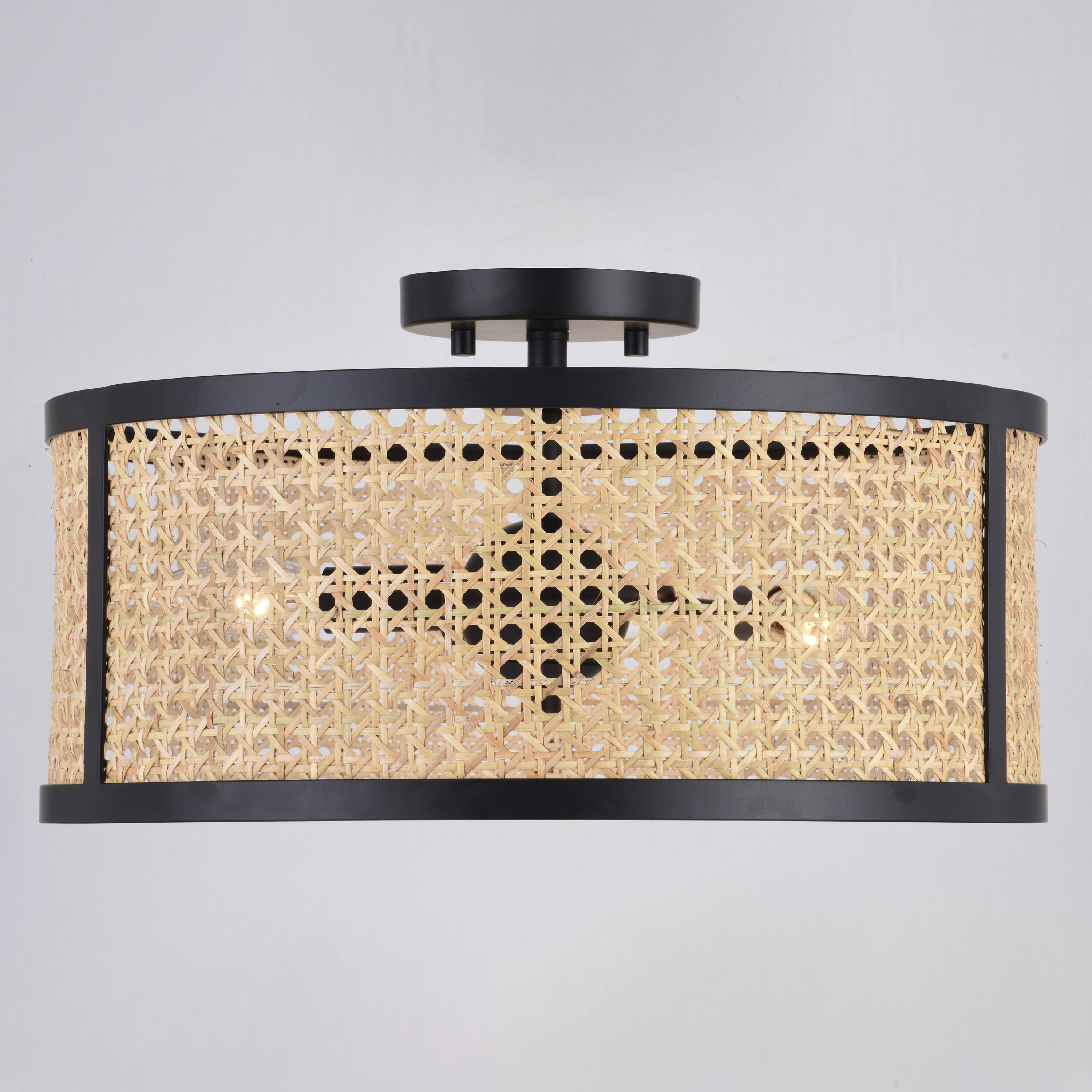 Berens LED 15.5 inch Matte Black Semi-Flush Mount Ceiling Light