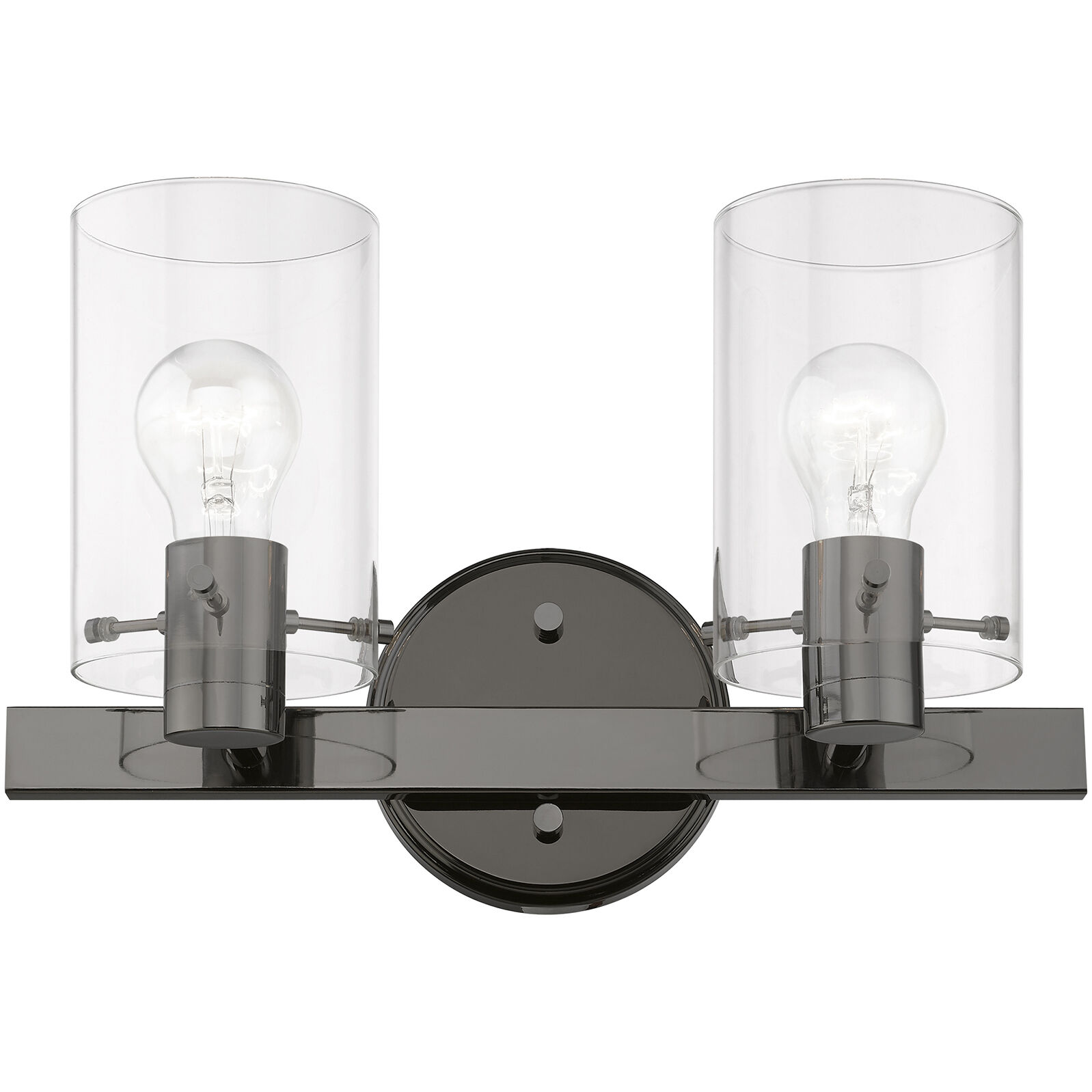 Munich 2 Light 15 inch Black Chrome Vanity Sconce Wall Light