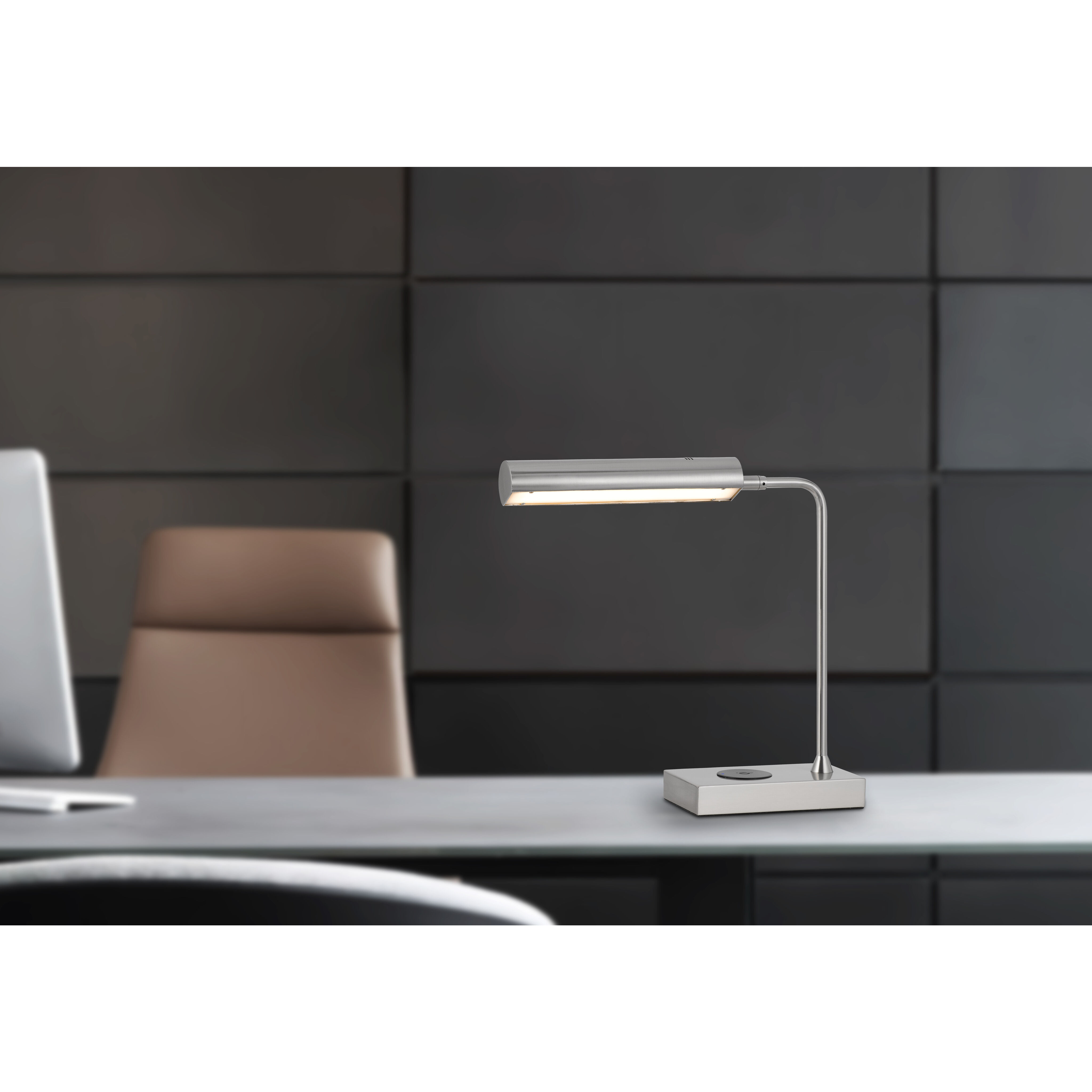 Delray 18 inch 12.00 watt Brushed Steel Table Lamp Portable Light