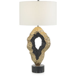 Leah Hammered Gold and Black Table Lamp Portable Light
