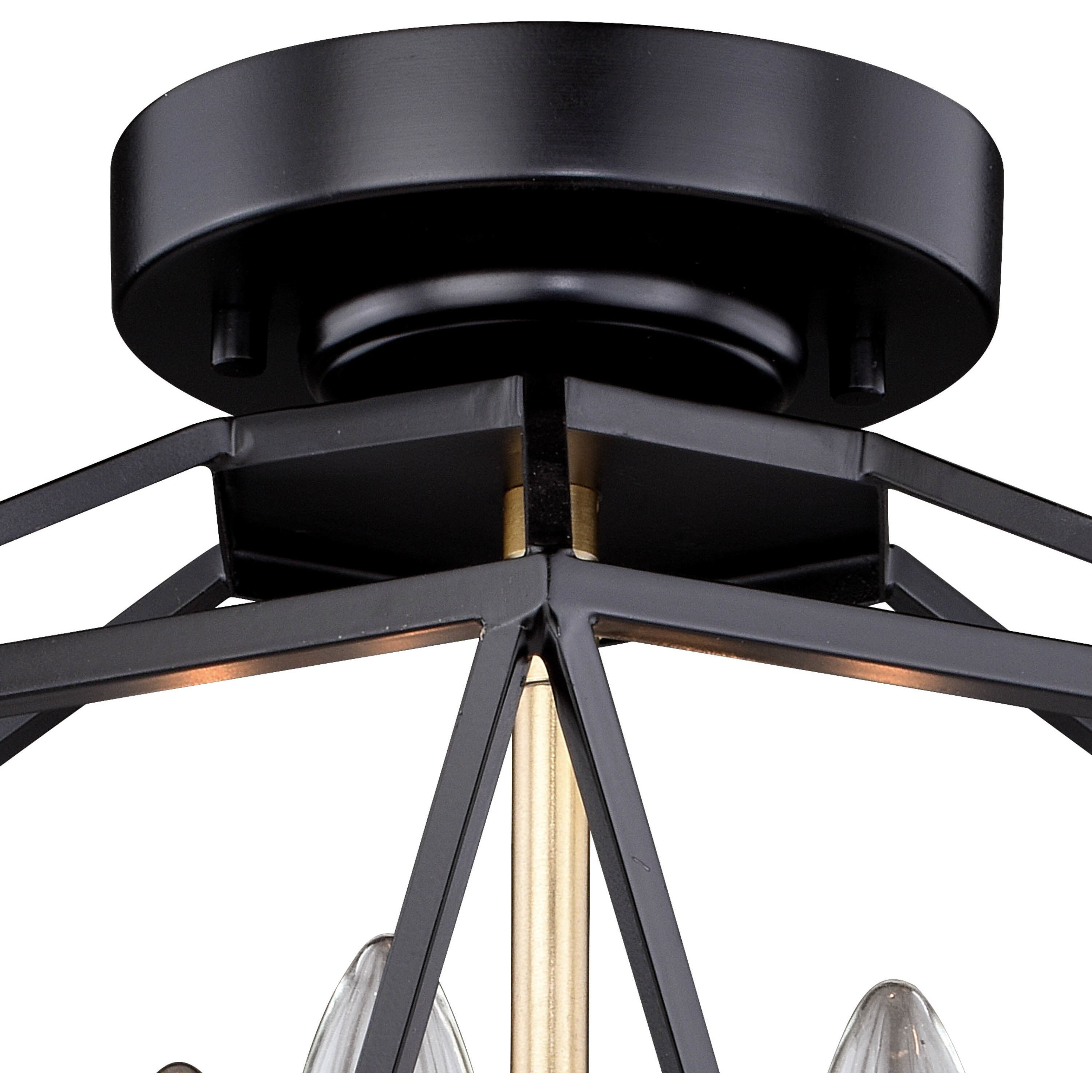 Turin LED 14.5 inch Noble Bronze and Natural Brass Semi-Flush Mount Ceiling Light