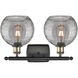 Ballston Athens Deco Swirl 2 Light 18 inch Black Antique Brass Bath Vanity Light Wall Light