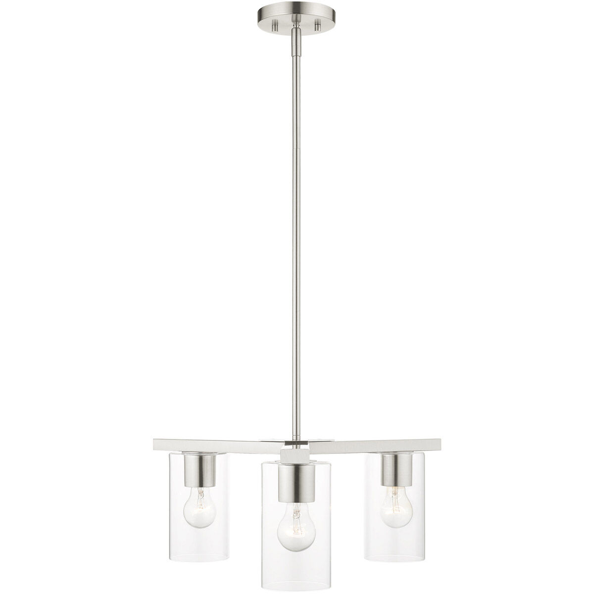 Zurich 3 Light 21 inch Brushed Nickel Chandelier Ceiling Light