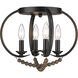 Flori 4 Light 14.5 inch Matte Black Flush Mount Ceiling Light