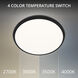 Parthenon LED 15 inch Black Flush Mount Ceiling Light in 4000K, dweLED