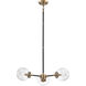 Boudreaux 3 Light 26 inch Antique Gold with Matte Black Chandelier Ceiling Light