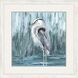 Standing Still Heron Blue and Green and Teal and White Framed Art