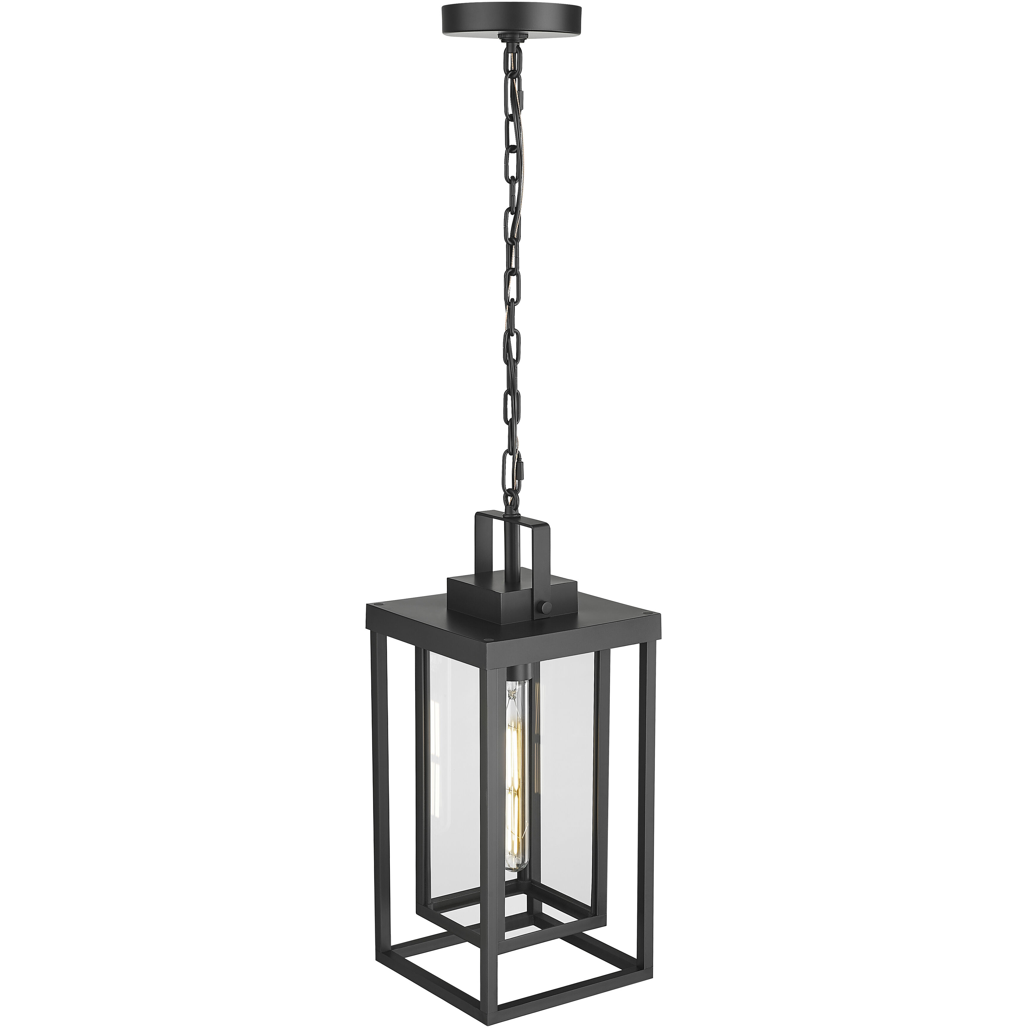 McDonough 1 Light 8 inch Powder Coated Black Outdoor Hanging Lantern