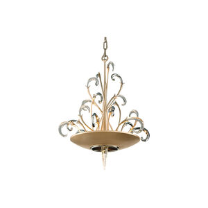 Crescendo 4 Light 20 inch Tranquility Silver Leaf with Polished Stainless Pendant Ceiling Light