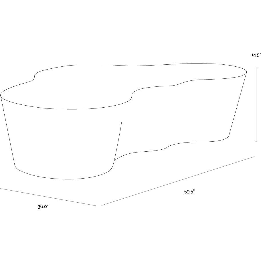 Ava 59.5 X 36 inch Marble Look Outdoor Coffee Table