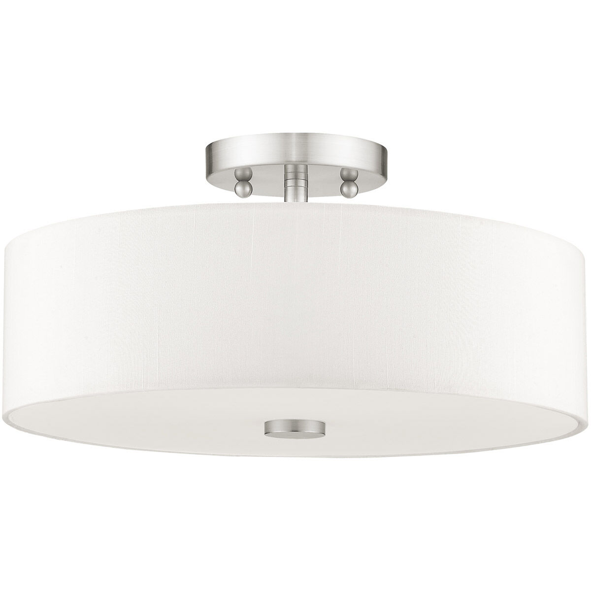 Meridian 3 Light 15 inch Brushed Nickel Semi-Flush Mount Ceiling Light