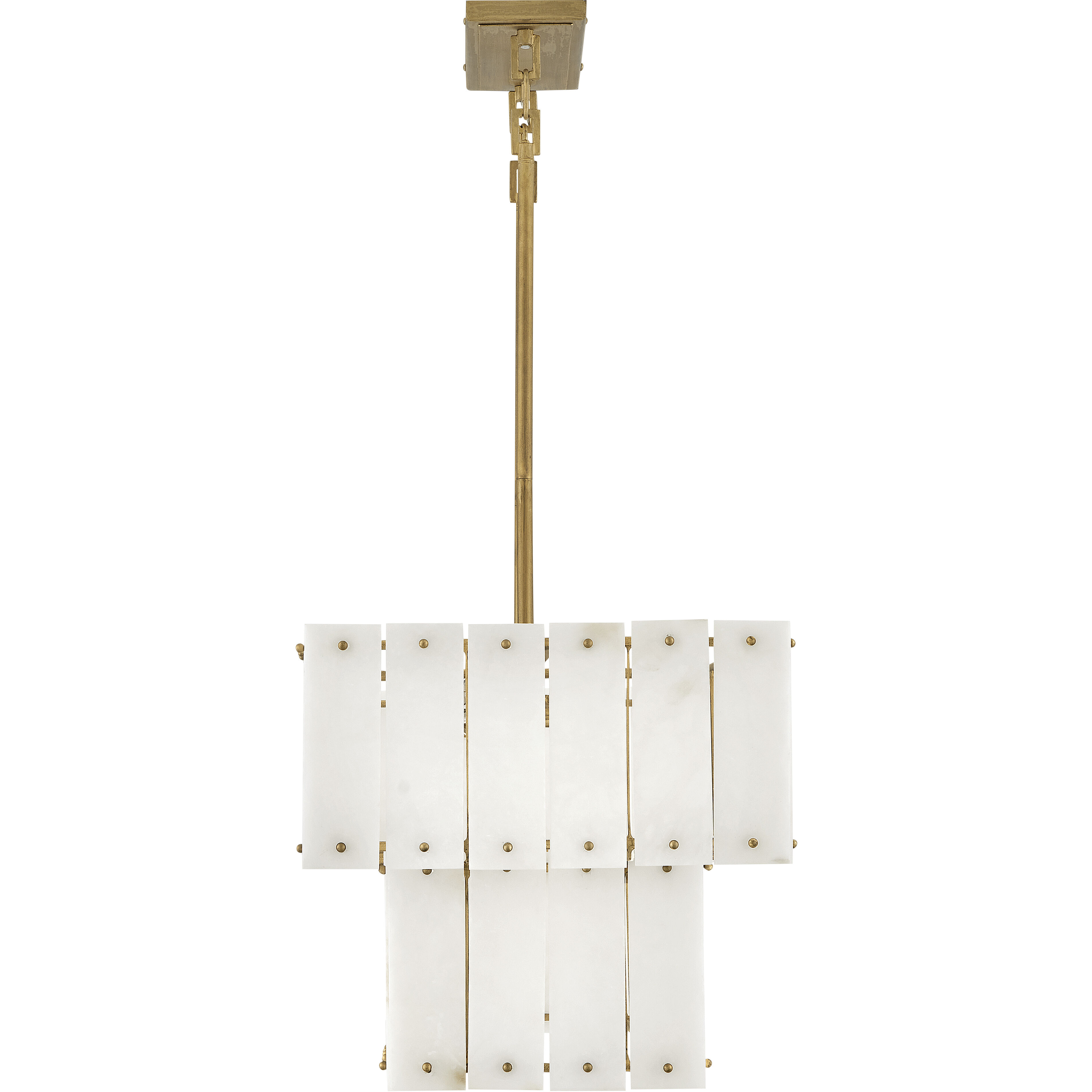 Simone LED 48 inch Burnished Gold Chandelier Ceiling Light in Alabaster, Linear & Oval