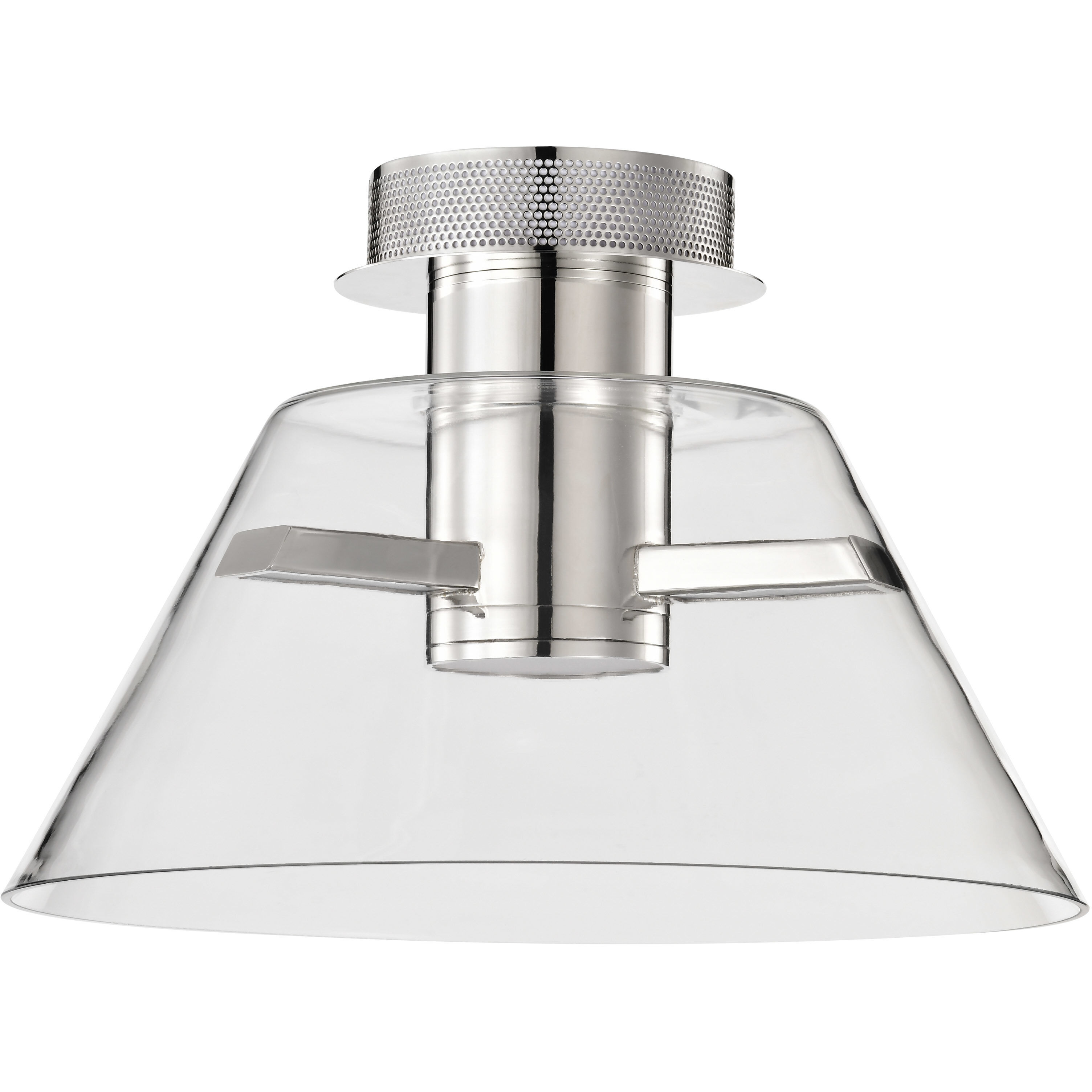 Edmond LED 13.63 inch Polished Nickel Semi Flush Mount Ceiling Light