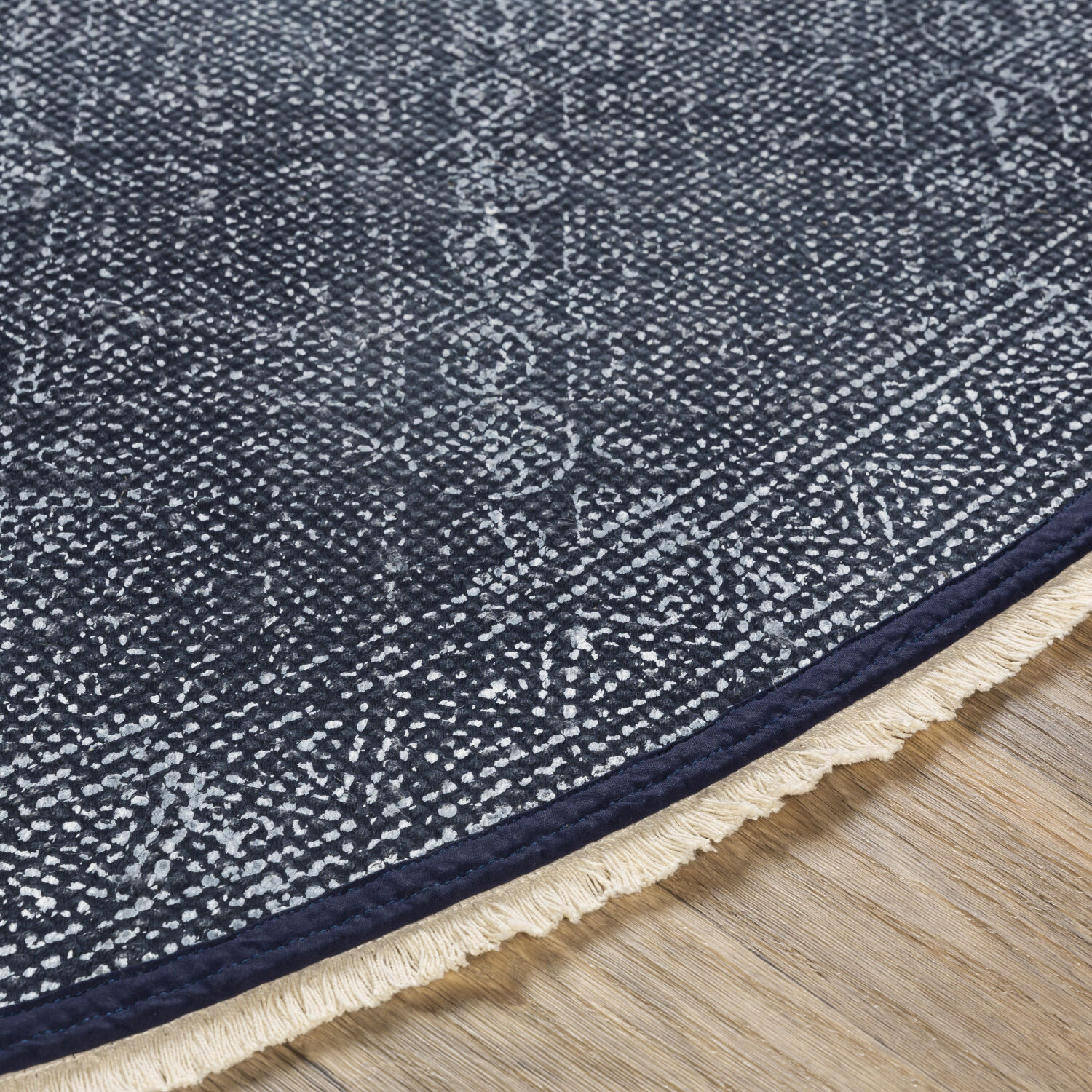 Rajasthan 96 X 96 inch Ink Blue Rug in 8 Ft Round, Round
