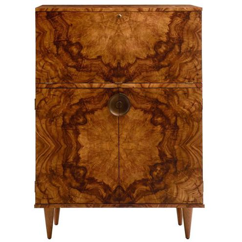 Manhattan 37 inch Toffee Burl Cocktail Cabinet