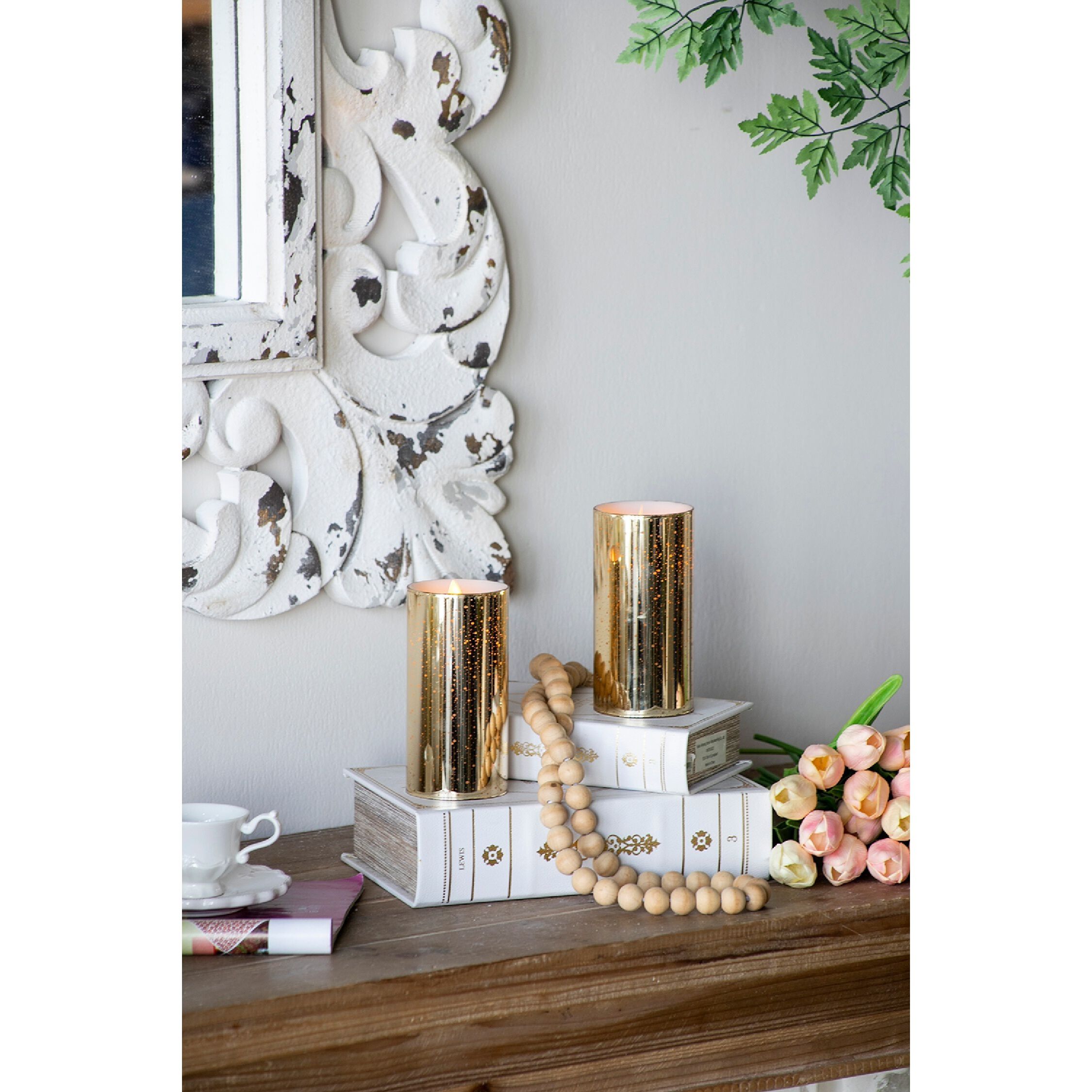 Speckled 6 X 3 inch LED Candle