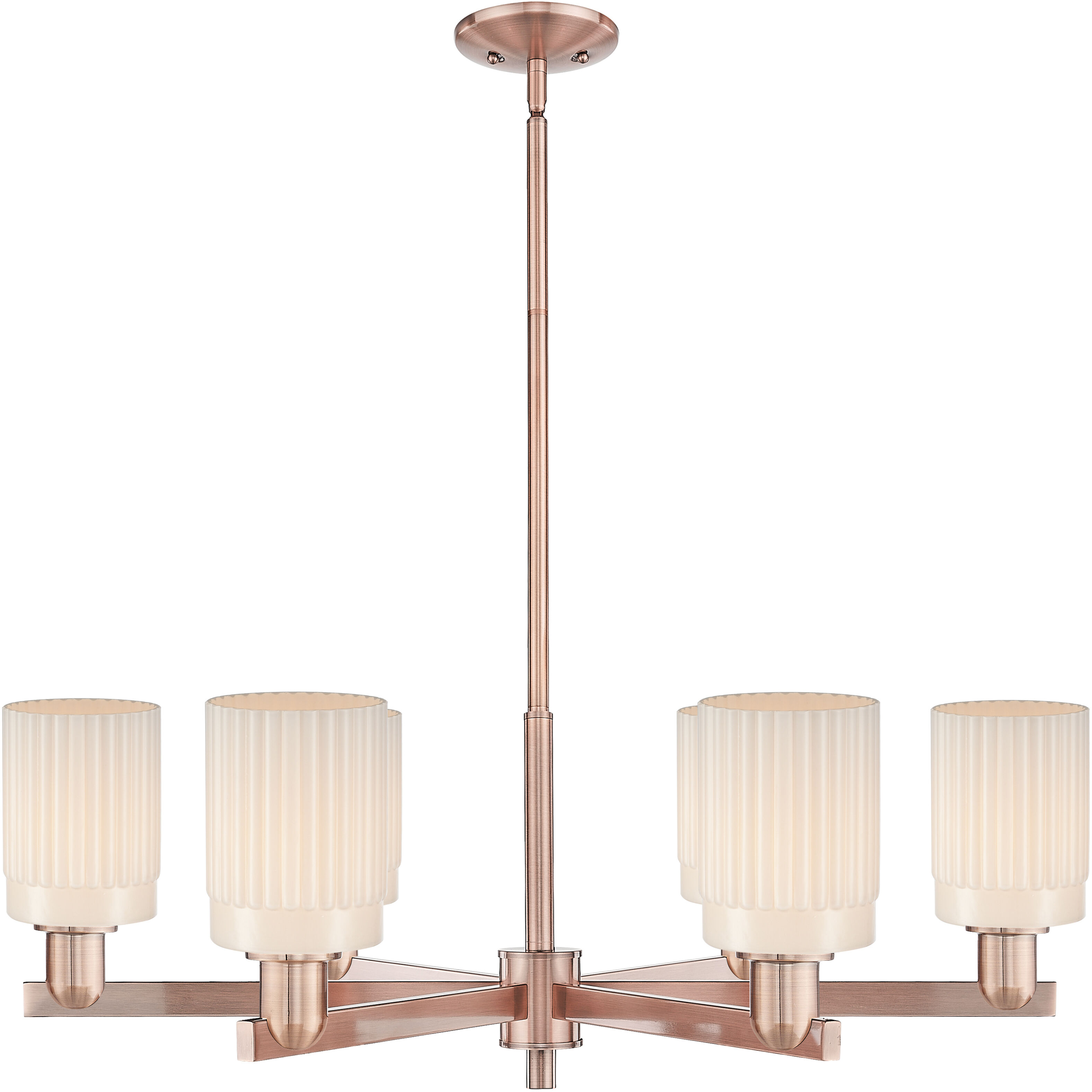 Arcadia Hadley 6 Light 34.25 inch Antique Copper Chandelier Ceiling Light