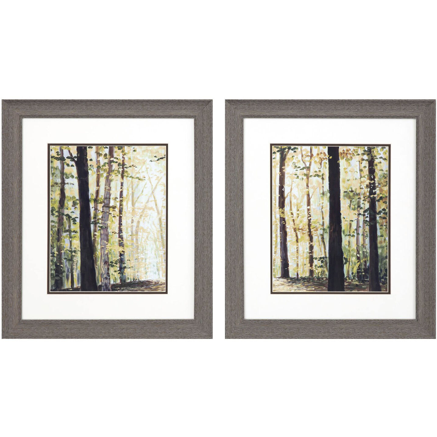 Landscapes Brown and Green and Orange Framed Art, Propac