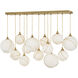 Lisa McDennon Skye 13 Light 60.25 inch Heritage Brass Linear Pendant Ceiling Light in Heritage Brass / Cased Opal