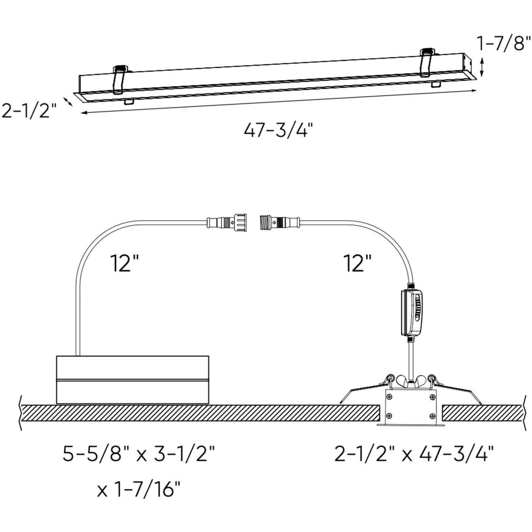 Boulevard White Recessed, Linear