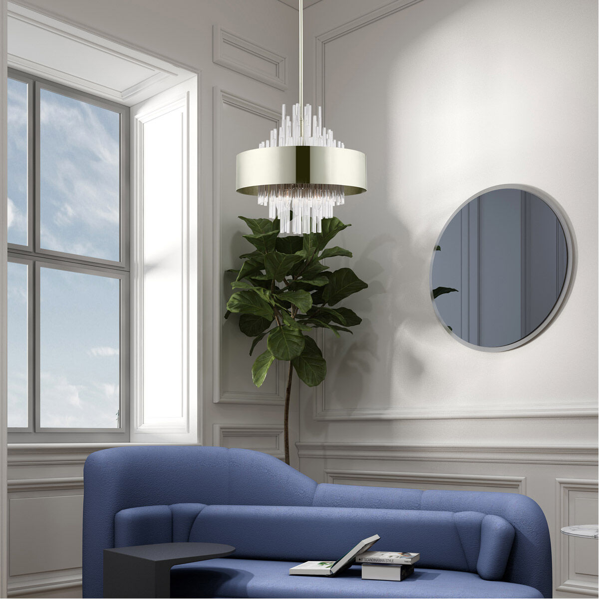 Orenburg 8 Light 21 inch Polished Nickel Pendant Chandelier Ceiling Light