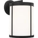 Luning 1 Light 12 inch Textured Black Outdoor Wall Lantern in Opal Etched Glass, Incandescent, Medium