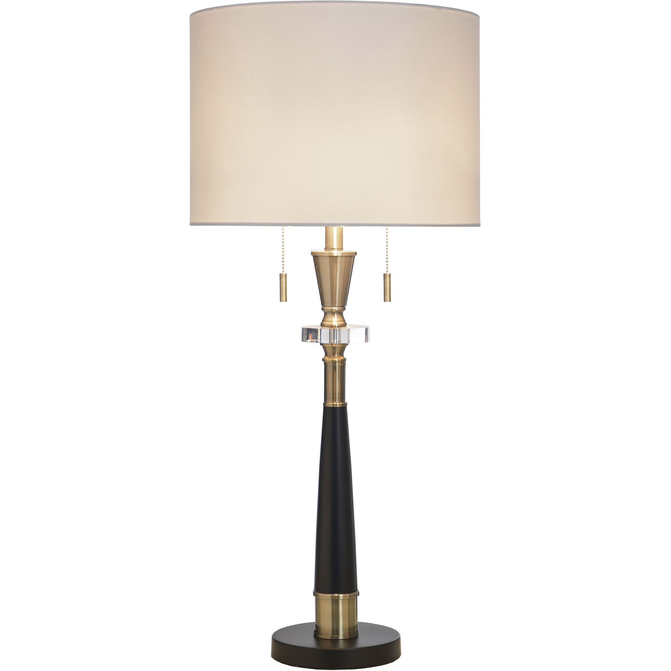 Steel 35.5 inch 60 watt Larson Gold and Black and White Table Lamp Portable Light