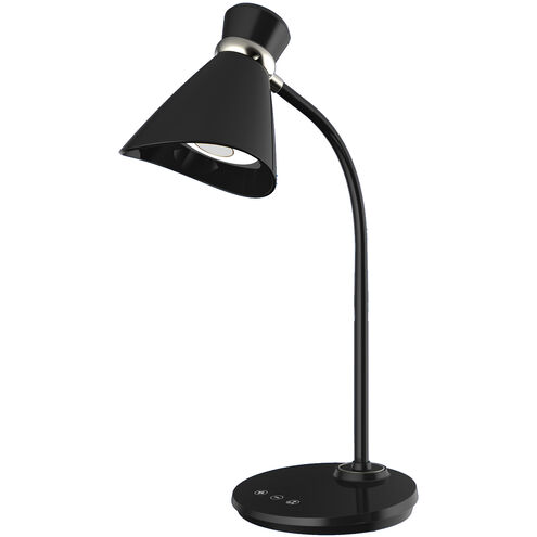 Contemporary 16 inch 6.00 watt Black Task Table Lamp Portable Light, Gooseneck
