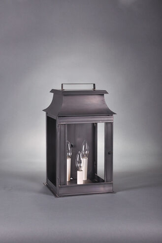 Northeast Lantern Concord 3 Light 16 inch Verdi Gris Outdoor Wall Lantern in Clear Glass, No Chimney, Candelabra 5631-VG-LT3-CLR - Open Box