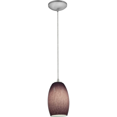 Chianti 1 Light 5 inch Brushed Steel Pendant Ceiling Light in Purple Cloud