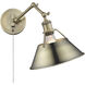 Yep Orwell 1 Light 10 inch Aged Brass Swing Arm Wall Lamp Wall Light in Chrome, Adjustable