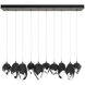 Chrysalis 10 Light 10.1 inch Natural Iron Pendant Ceiling Light in Black Crystal