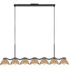 Atlas 7 Light 42.38 inch Black and Peach Linear Pendant Ceiling Light