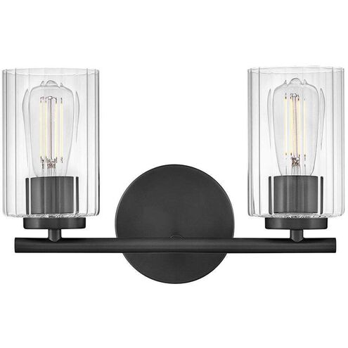 Leta 2 Light 13.75 inch Black Bath Light Wall Light