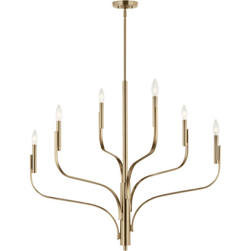 Livadia 6 Light Champagne Bronze Chandelier Ceiling Light, 1 Tier Medium