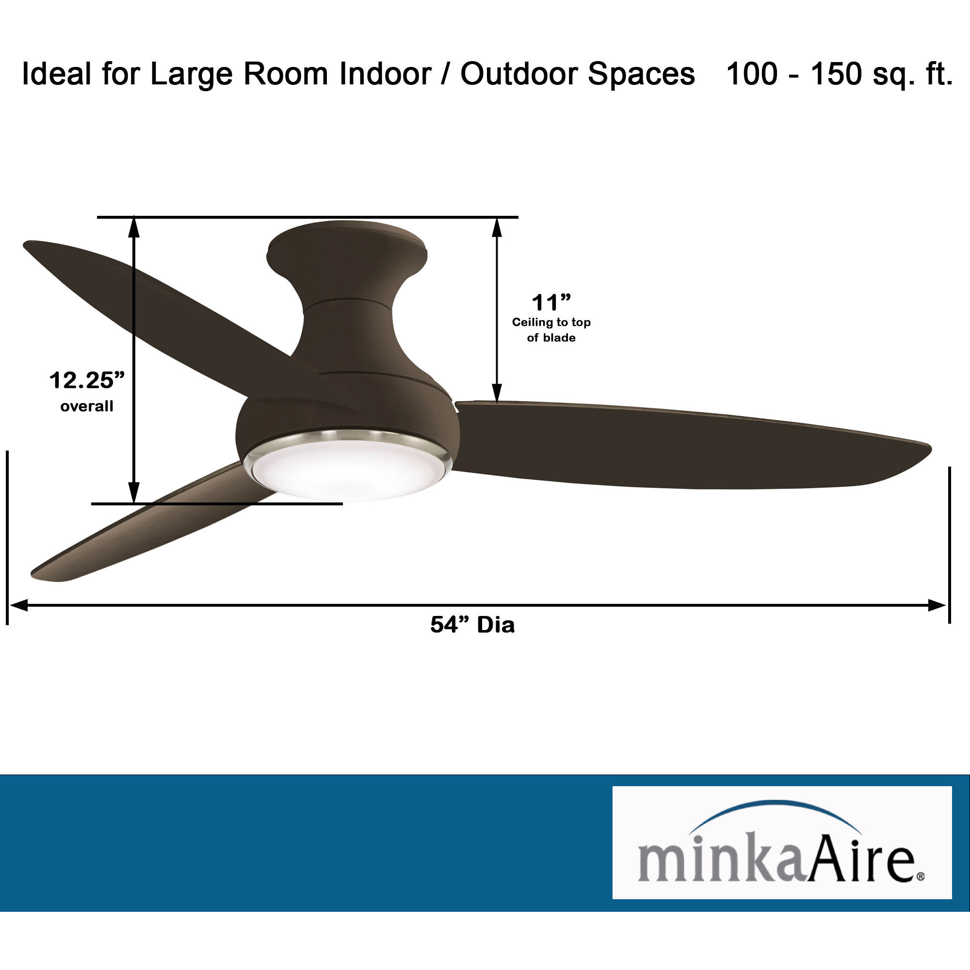 Concept III 54 inch Oil Rubbed Bronze Outdoor Ceiling Fan