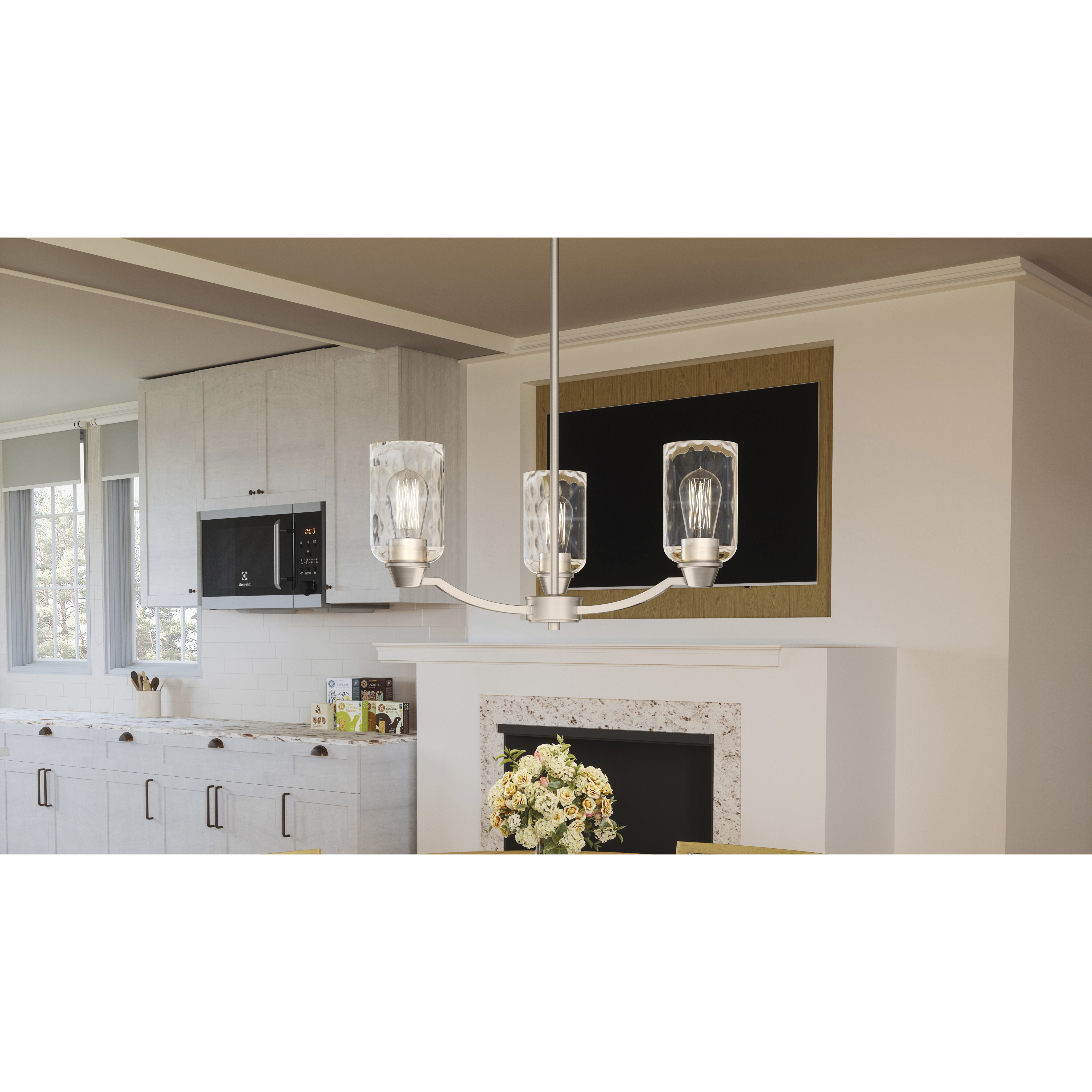 Acacia 3 Light 20 inch Brushed Nickel Chandelier Ceiling Light