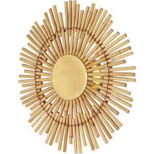 Persephone 1 Light 20 inch Natural Rattan/Contemporary Gold Leaf Wall Sconce Wall Light