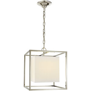 Eric Cohler Caged 1 Light 16 inch Polished Nickel Lantern Pendant Ceiling Light in Linen, Small