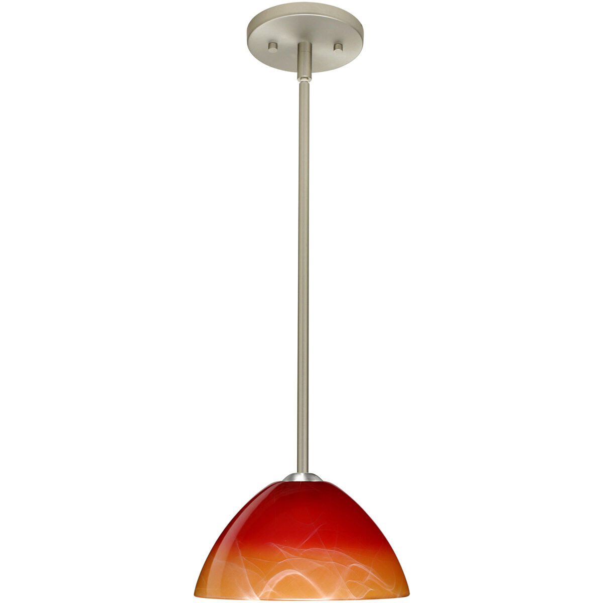 Tessa 1 Light Satin Nickel Stem Pendant Ceiling Light