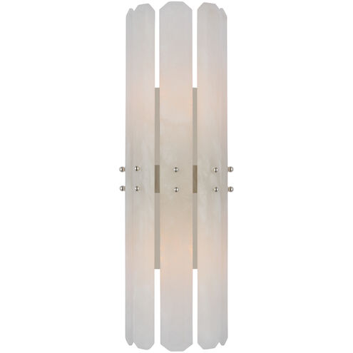 AERIN Bonnington Tall Sconce Wall Light in Polished Nickel, Alabaster
