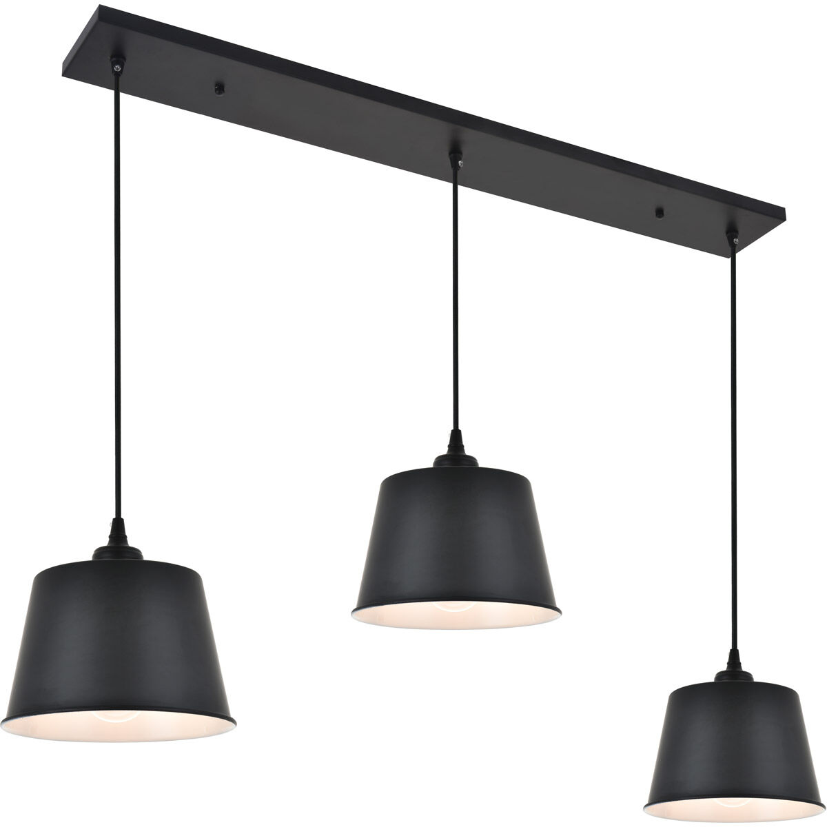 Nota 3 Light 41 inch Black Pendant Ceiling Light