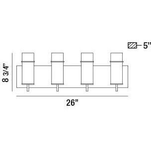 Pista LED 26 inch Black Vanity Light Wall Light